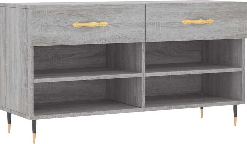 vidaXL szürke sonoma színű szerelt fa cipőpolc 102 x 35 x 55 cm