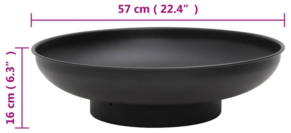 acél tűztál 57 cm
