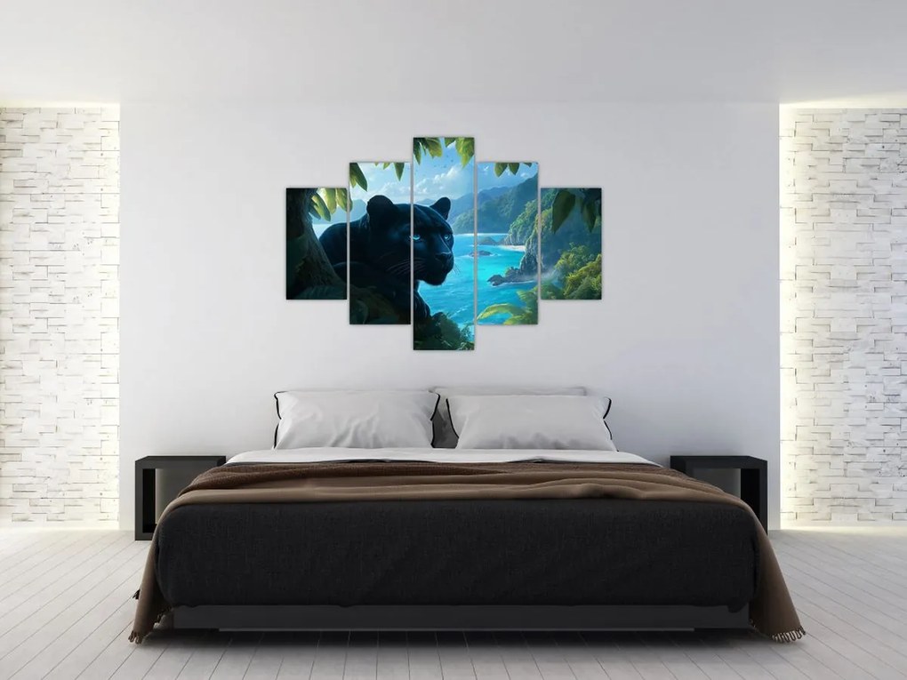 Kép - Fekete párduc a dzsungelben (150x105 cm)