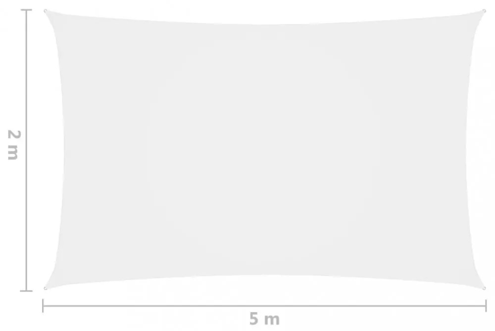 fehér téglalap alakú oxford-szövet napvitorla 2 x 5 m