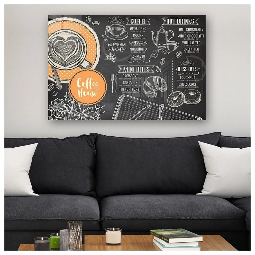 Üveg kép 70x50 cm Coffee House – Wallity