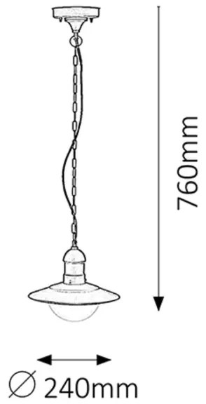 Rabalux 8717 - Kültéri függeszték OSLO1xE27/60W fekete IP44