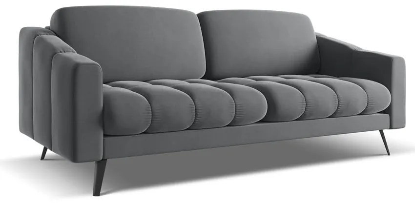 Szürke bársony kanapé 202 cm Nalu – Makamii