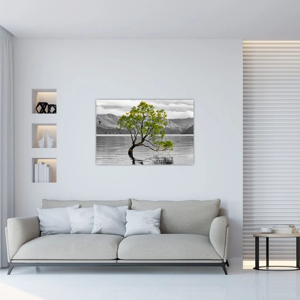 Fa képe a tó közepén (90x60 cm)