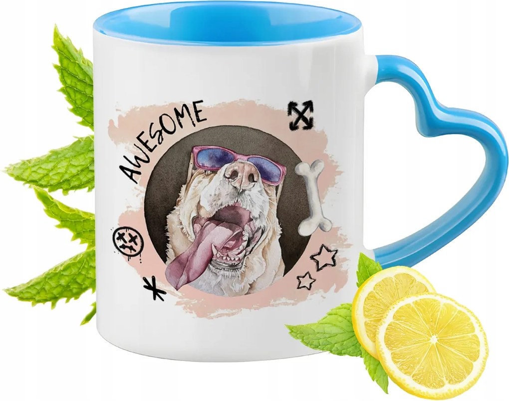 Kutya Bögre Kék Szív Alakú Füllel Ajándék