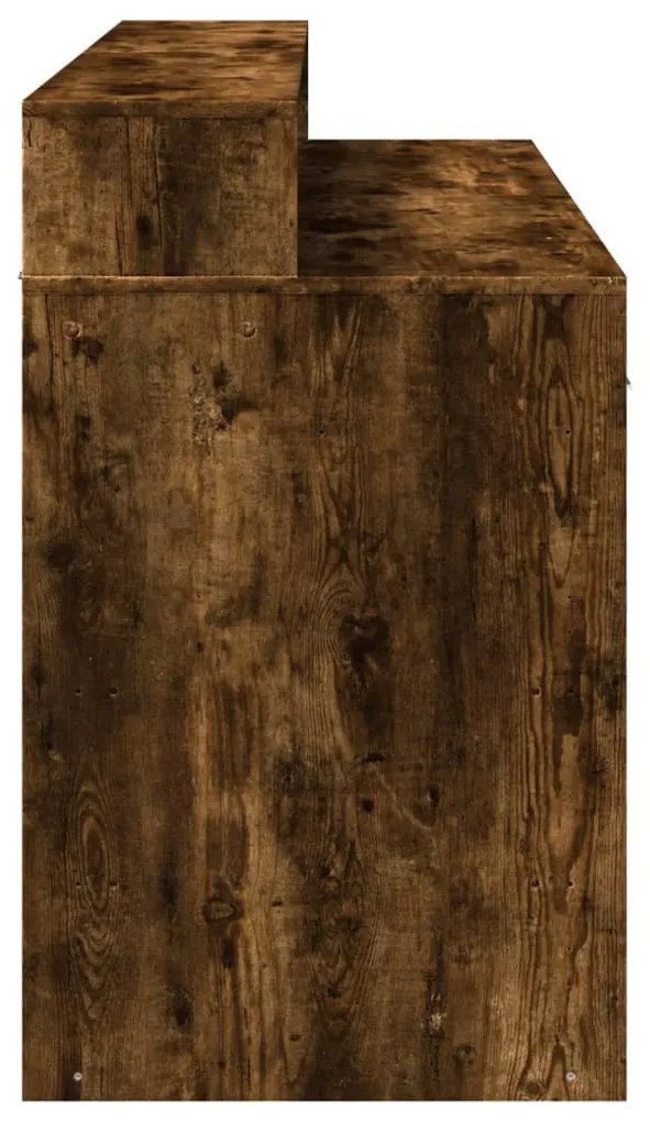 füstös tölgy színű szerelt fa íróasztal LED-ekkel 140x55x91 cm