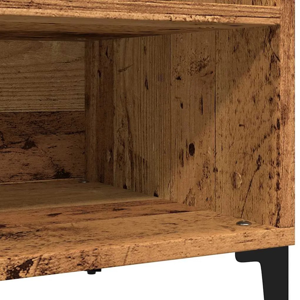 antik fa színű szerelt fa hanglemezszekrény 84,5x38x48 cm
