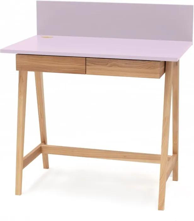 Luka rózsaszín íróasztal kőrisfa lábakkal, hossz 85 cm - Ragaba