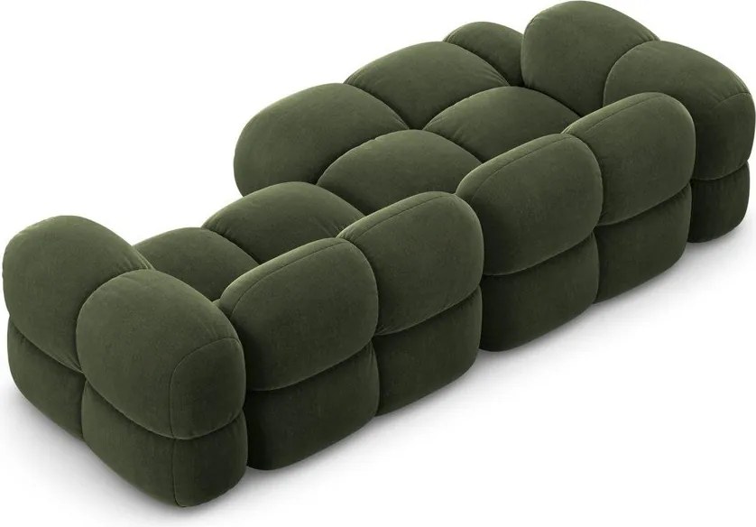 Zöld bársony sarokkanapé (bal oldali-heverő résszel) Loretto – Cosmopolitan Design