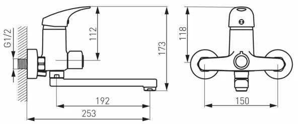 FERRO - ONE kádcsaptelep fényes króm