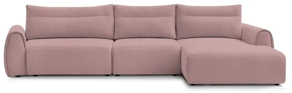 Világos rózsaszín sarokkanapé Aden – Bobochic Paris