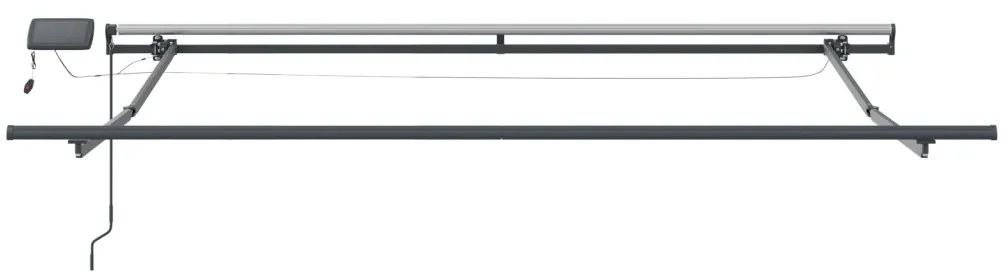 Manuális behúzható napernyő LED világítással Narancs és Barna 300x250 cm