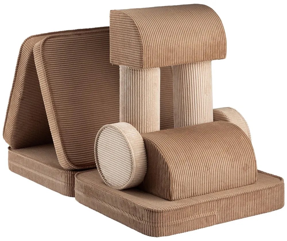 Barna kordbársony gyerek kanapé 132 cm Settee – Wigiwama