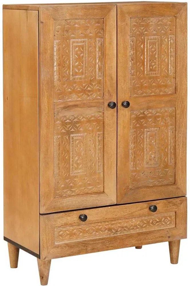 vidaXL Magasfiú fiókkal Világosbarna 60 x 33 x 100 cm tömör mangófa