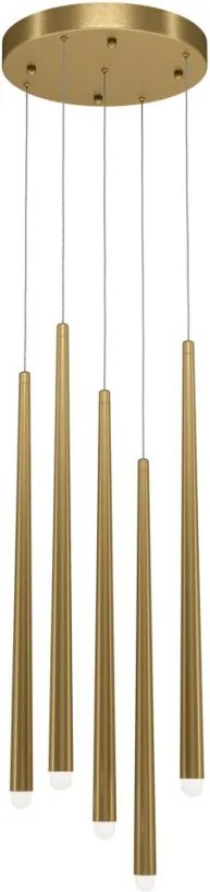 MAYTONI MOD132PL-L30BSK CASCADE Hengeres Függesztett Lámpa Fehér, Sárgaréz LED IP20
