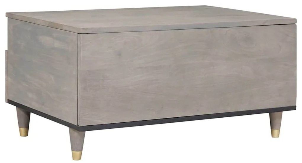 Dohányzóasztal with Drawer Szürke 80 x 54 x 40 cm tömör mangófa