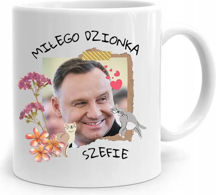 Andrzej Duda Elnök Bögre Szép Napot Nyomtatott Fotóval