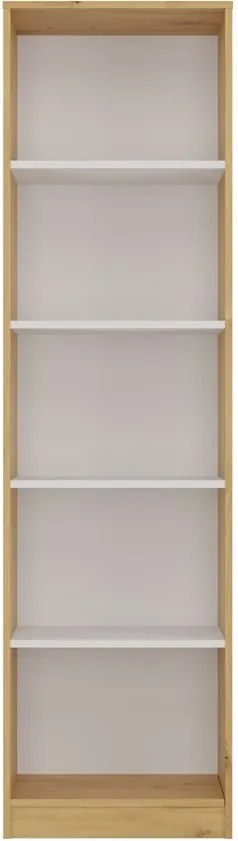 R50 polcos szekrény, 50x182x30 cm, tölgy-fehér
