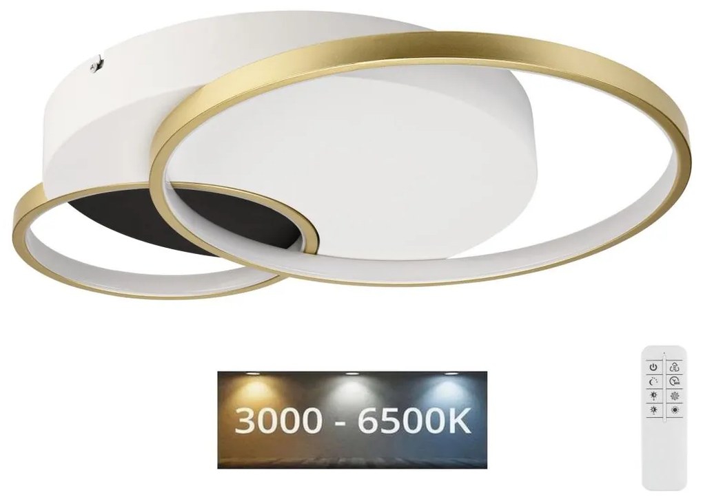 Dimmelhető mennyezeti lámpa BENITO LED/31W/230V 3000-6500K fehér/arany