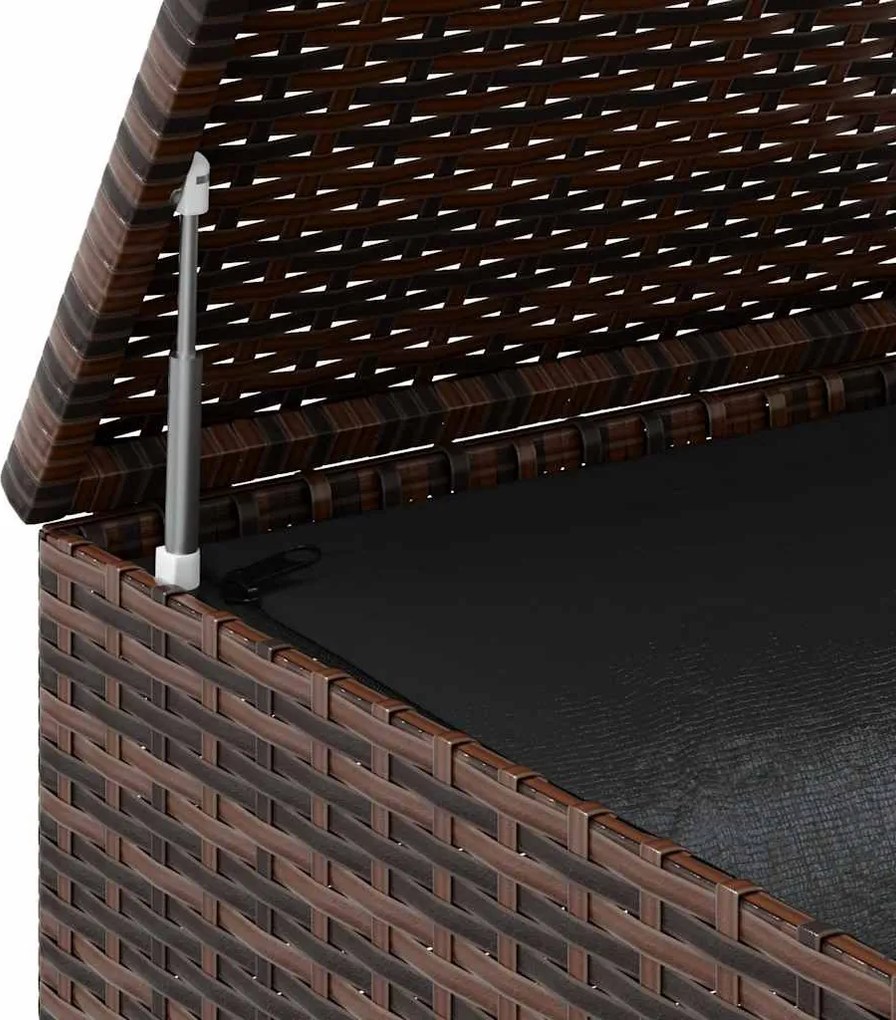 Barna Polyrattan Kerti Párnatartó Doboz 100 X 49 X 103,5 Cm