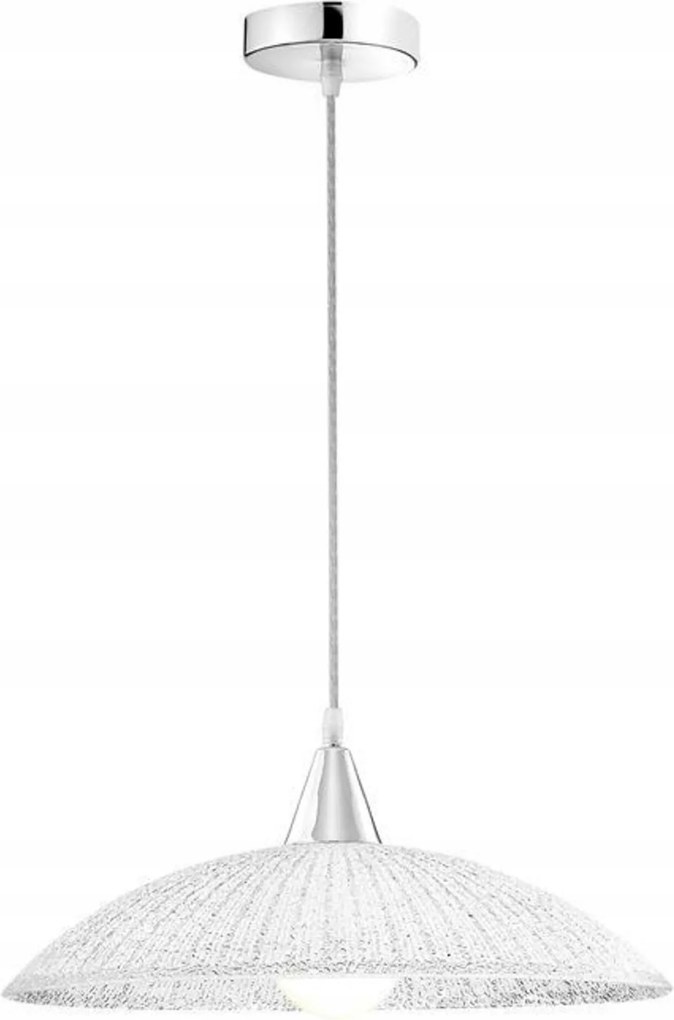 Nova Luce Shell függeszték krómozott fémből, fehér és átlátszó, strukturált