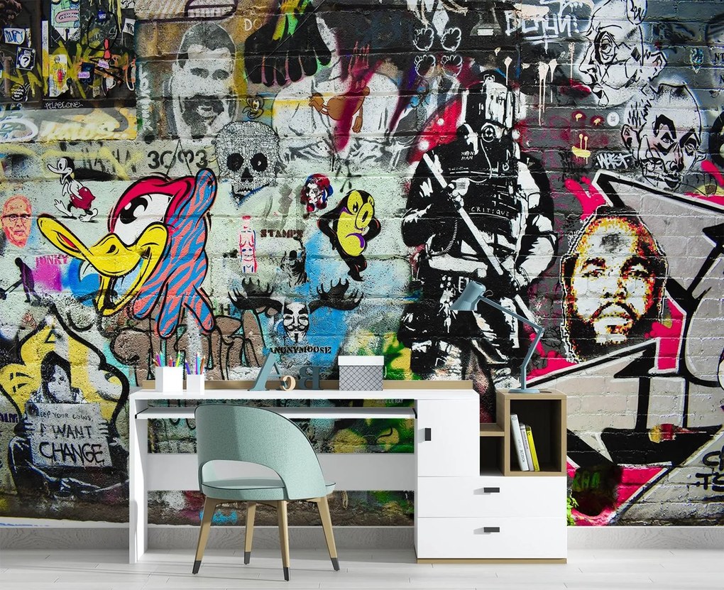 Gario Fotótapéta Graffiti - színes utcai stílus Anyag: Vlies, Méret: 400 x 280 cm