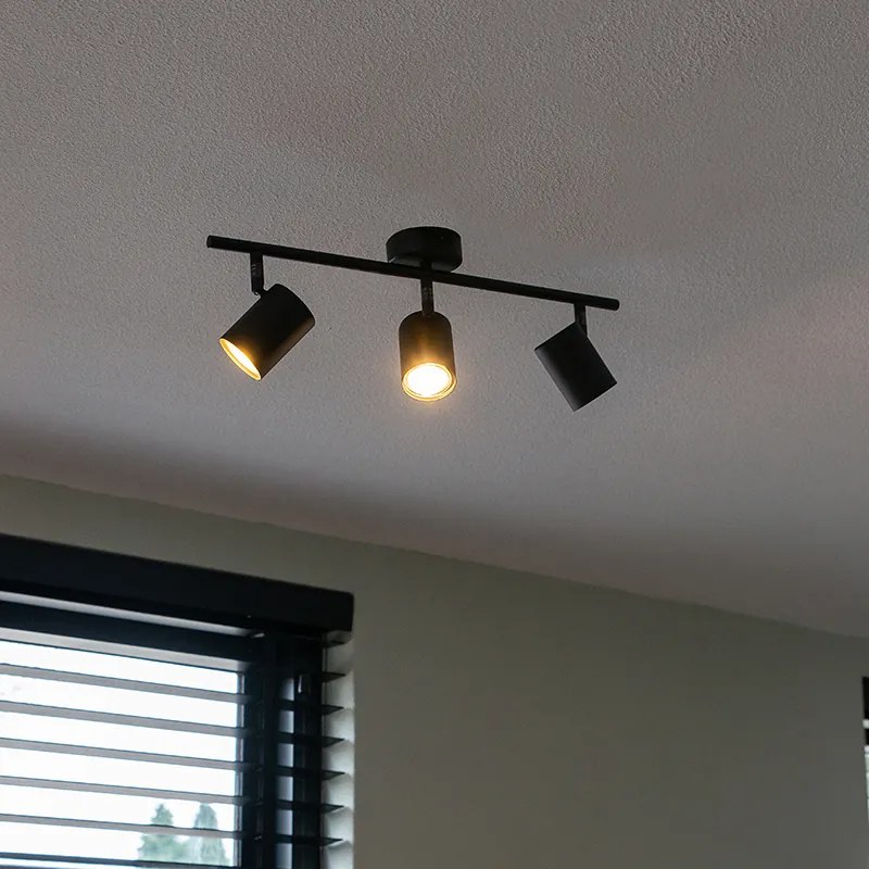 Modern fekete dönthető 3-as spotlámpa - Jeana