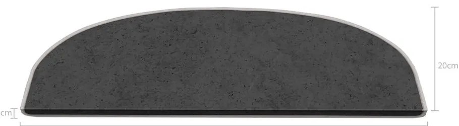 Sötétszürke lépcsőszőnyeg szett 16 db-os 20x65 cm Plain Color – Vitaus