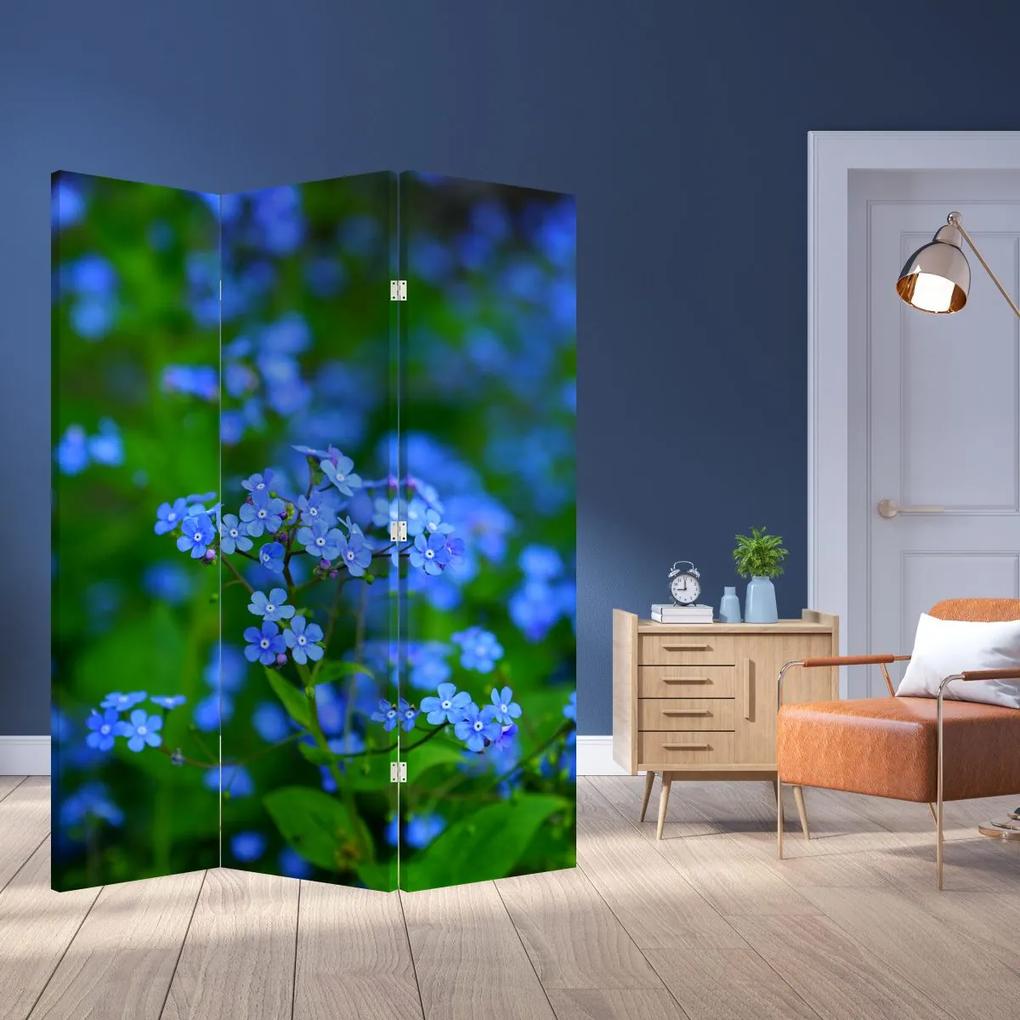Paraván - A kék virágok (126x170 cm)