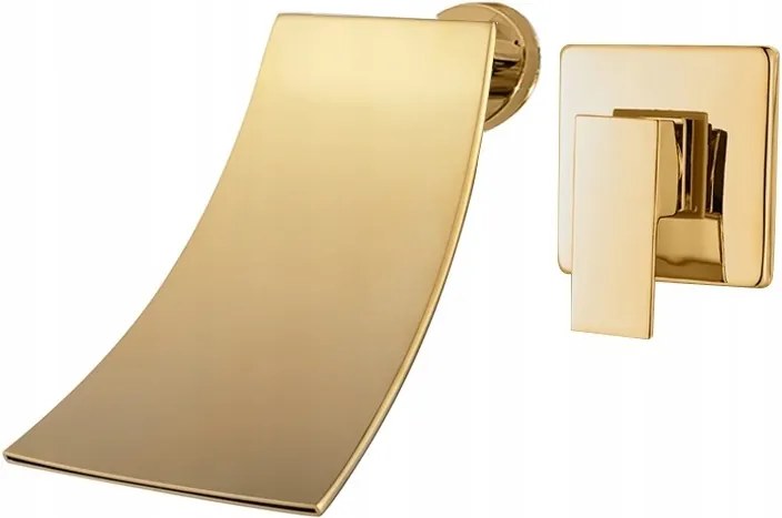 Falsík alatti mosdó csaptelep arany vízesés