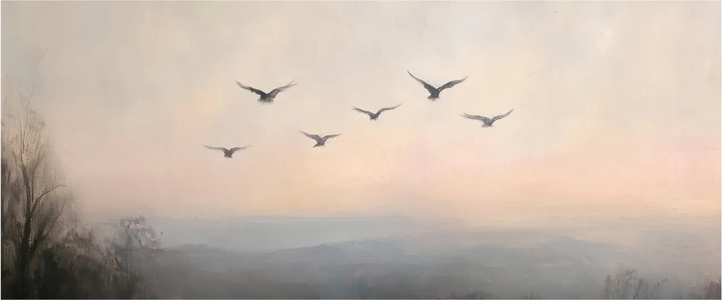Kép - Madárcsapat (120x50 cm)