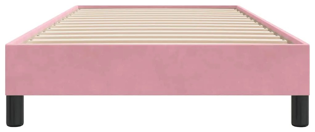 ágykeret matrac nélkül rózsaszín 100x220 cm bársony
