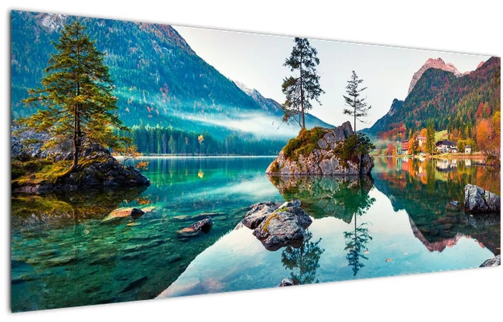 Kép - Lake Hintersee, Bajor - Alpok, Ausztria (120x50 cm)