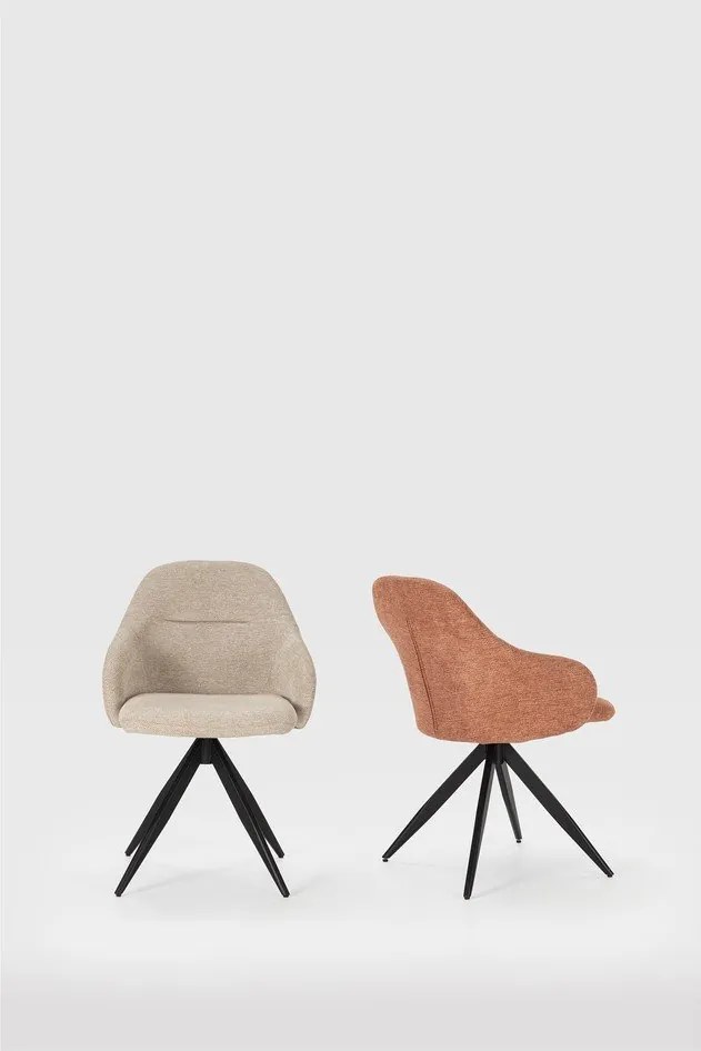 Világosszürke kárpitozott karfás étkezőfotel szett 2 db-os Tamara – Marckeric