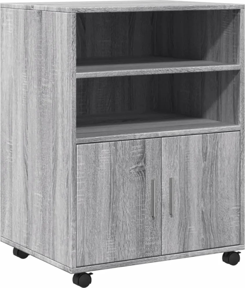 vidaXL szürke sonoma színű szerelt fa kerekes szekrény 60 x 48 x 81 cm