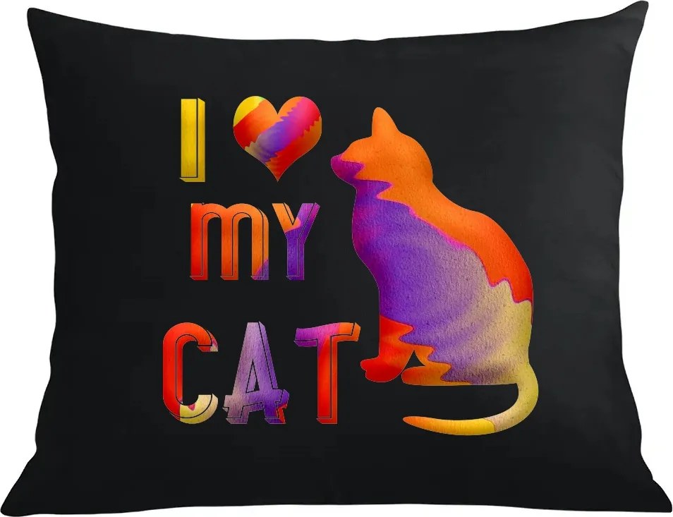 Párna párnahuzat Szeretem a macskámat