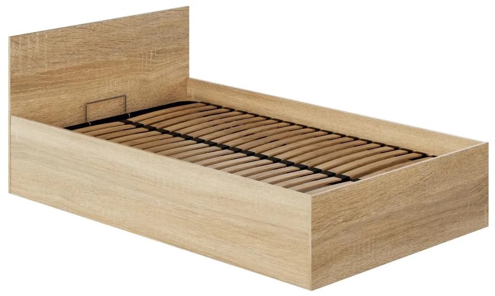Egyszemélyes ágy 120 cm Discutibles (szonoma tölgy) (ágyráccsal)  (tárolóhellyel). 1116306