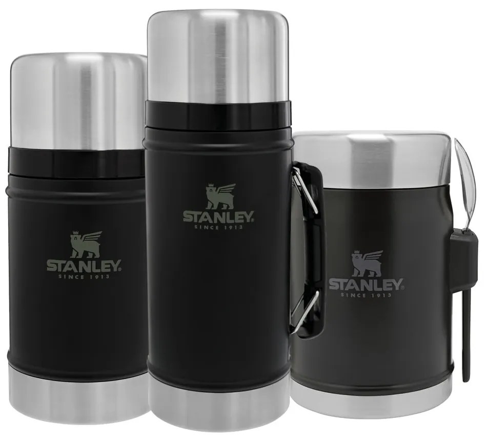 Fekete rozsdamentes acél ételtartó termosz 400 ml Legendary Classic Black – Stanley
