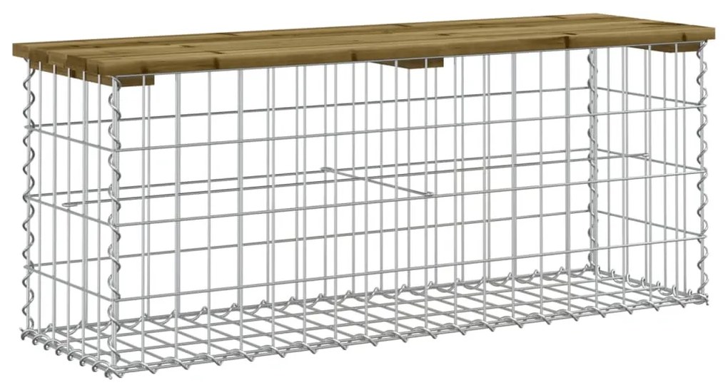 impregnált fenyőfa gabion kerti pad 103 x 31,5 x 42 cm