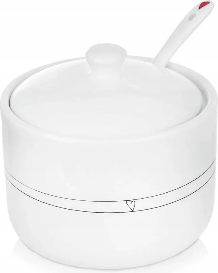 Cukrászda kanállal Kerámia Fehér Dekoratív Orion 300 ml