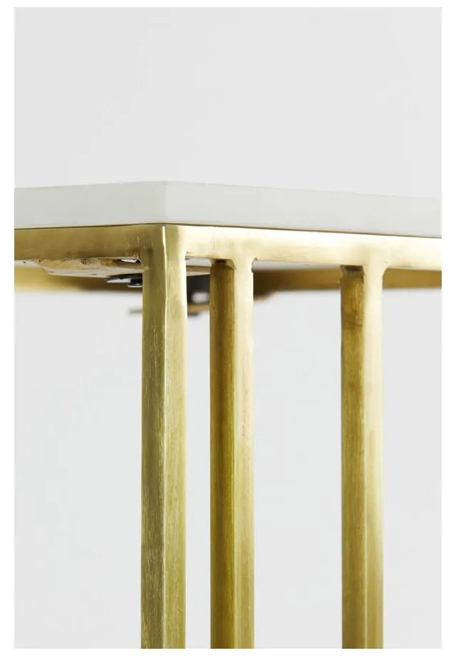 Tárolóasztal márvány dekoros asztallappal 31x41 cm Roshan – Light &amp; Living