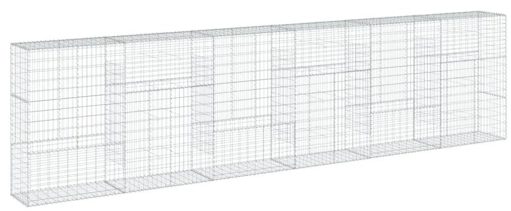 horganyzott vas gabion kosár fedéllel 600 x 50 x 150 cm
