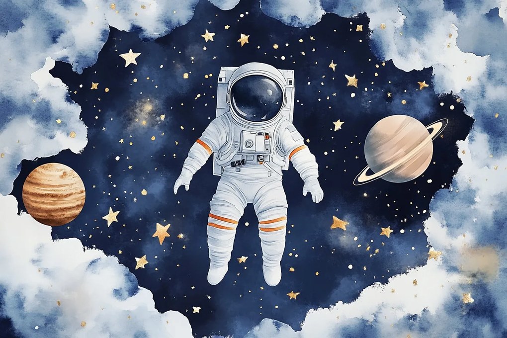 Fotótapéta Flizelina Űrhajós Ég Csillagok Bolygó 416x290 ragasztó