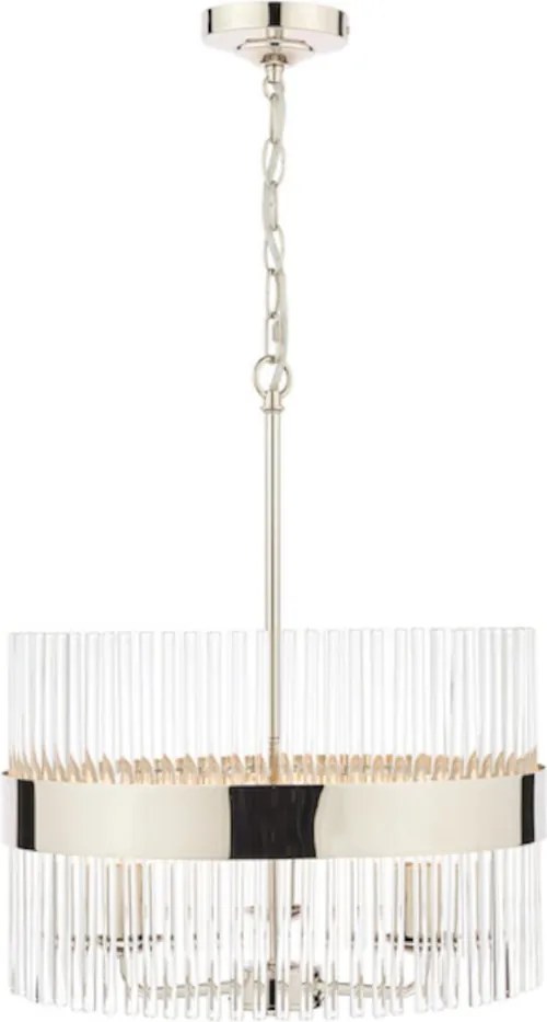 LAURA ASHLEY 3736027-Q ALEXA Kristály Függesztett Lámpa Fehér, Polírozott Nikkel E14 IP20