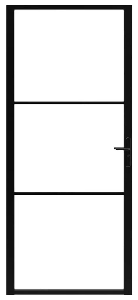 Fekete ESG üveg és alumínium beltéri ajtó 102,5 x 201,5 cm