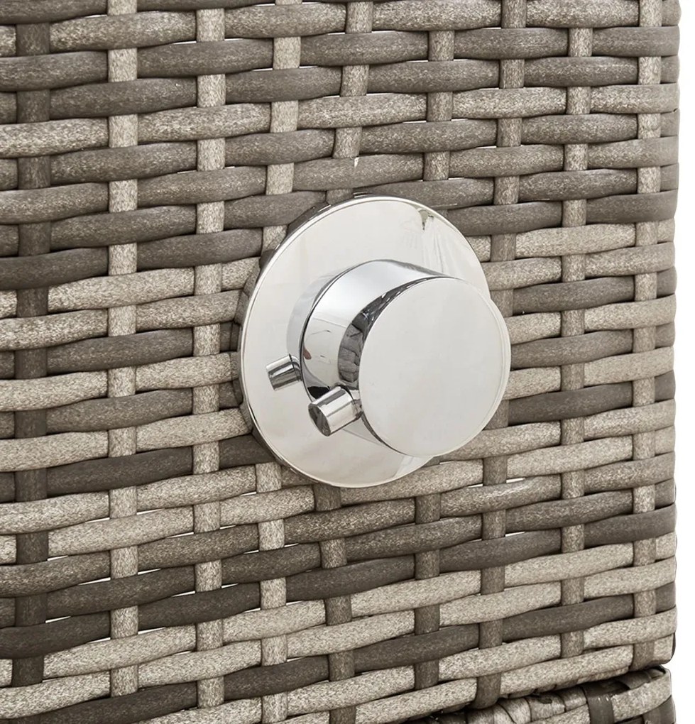 Kerti zuhany Szürke 60x80x214 cm Poly Rattan