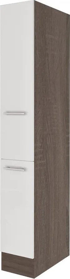 Yorki 30-as kamra szekrény yorki tölgy korpusz selyemfényű fehér fronttal