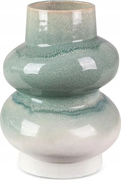 Dekorációs váza Liana 17x17x23 Eurofirany krém menta ombre hatás