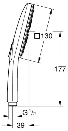 GROHE 26550000 - Kézi zuhany RAINSHOWER SMARTACTIVE 130 CUBE, fényes króm