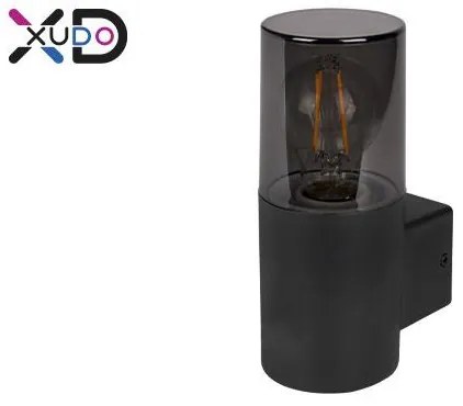 MasterLED Kerti oldalfalra helyezhető kerek fekete színű lámpa E27-es foglalattal